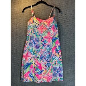 Lilly Pulitzer Shelli Stretch Shift Dress Print: Dancing On The Deck Size 6